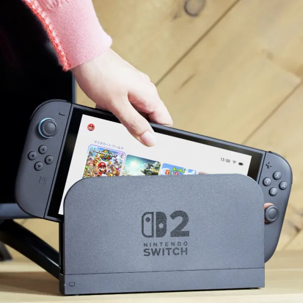 Put Nintendo Switch 2 in dock